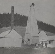 Drilling rig in Franklin, New Zealand, 1900
